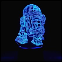 R2-D2 3D Night Light USB Touch Bedside Lamp 7 Colors Changing LED Lamps - £7.91 GBP+