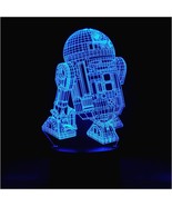R2-D2 3D Night Light USB Touch Bedside Lamp 7 Colors Changing LED Lamps - £7.78 GBP+