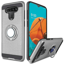 Metallic Brushed Magnetic Ring Stand 360° Hybrid Case SILVER For LG K51 - £5.31 GBP