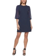 DKNY Clip-Dot-Sleeve Dress Navy Size 10 $129 - £36.70 GBP