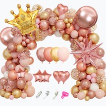 154Pcs Rose Gold Balloons Arch Garland Kit, Pink And Gold Confetti Balloons With - £20.59 GBP