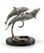 SPI Brass Triple Dolphins on Marble Base - £196.55 GBP