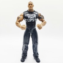 Jakks WWE Dewayne The Rock Johnsons How&#39;s Your Lips Black Shirt 2003 7&quot; ... - £7.09 GBP