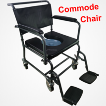 MOBB Padded Steel Commode Chair II - 350 lbs, Swivel Casters, Multi-Use, Wheels - £233.50 GBP