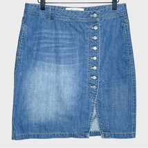 RYAN MICHAEL off center boho southwest button denim jean skirt Women&#39;s s... - $29.00