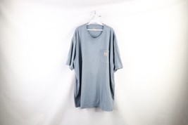 Vtg Carhartt Mens 3XL Faded Spell Out Short Sleeve Pocket T-Shirt Blue Cotton - £27.21 GBP