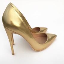 Veowalk Shiny Gold Women Sexy Stilettos High Heels Ladies Wedding Bridal Pumps S - £60.04 GBP