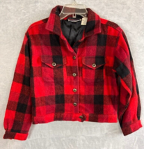 Vintage Erika Jacket Women&#39;s Petite Buffalo Check Plaid Crop Wool Blend PS - £32.05 GBP