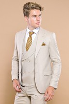 Men 3pc European Vested Suit WESSI by J.VALINTIN Extra Slim Fit JV19 tan... - £58.76 GBP