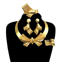 Bowknot Jewelry Brazilian Gold Jewelry Sets For Women Birthday Gift  FHK13040 - £73.76 GBP