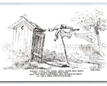 Comic Outhouse LImerick Underwear on Clothesline UNP Bob Hall Postcard B18 - $4.90