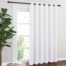 Nicetown Sliding Door Curtain Window Treatment For Living, Pure White, W80 X L84 - £33.56 GBP