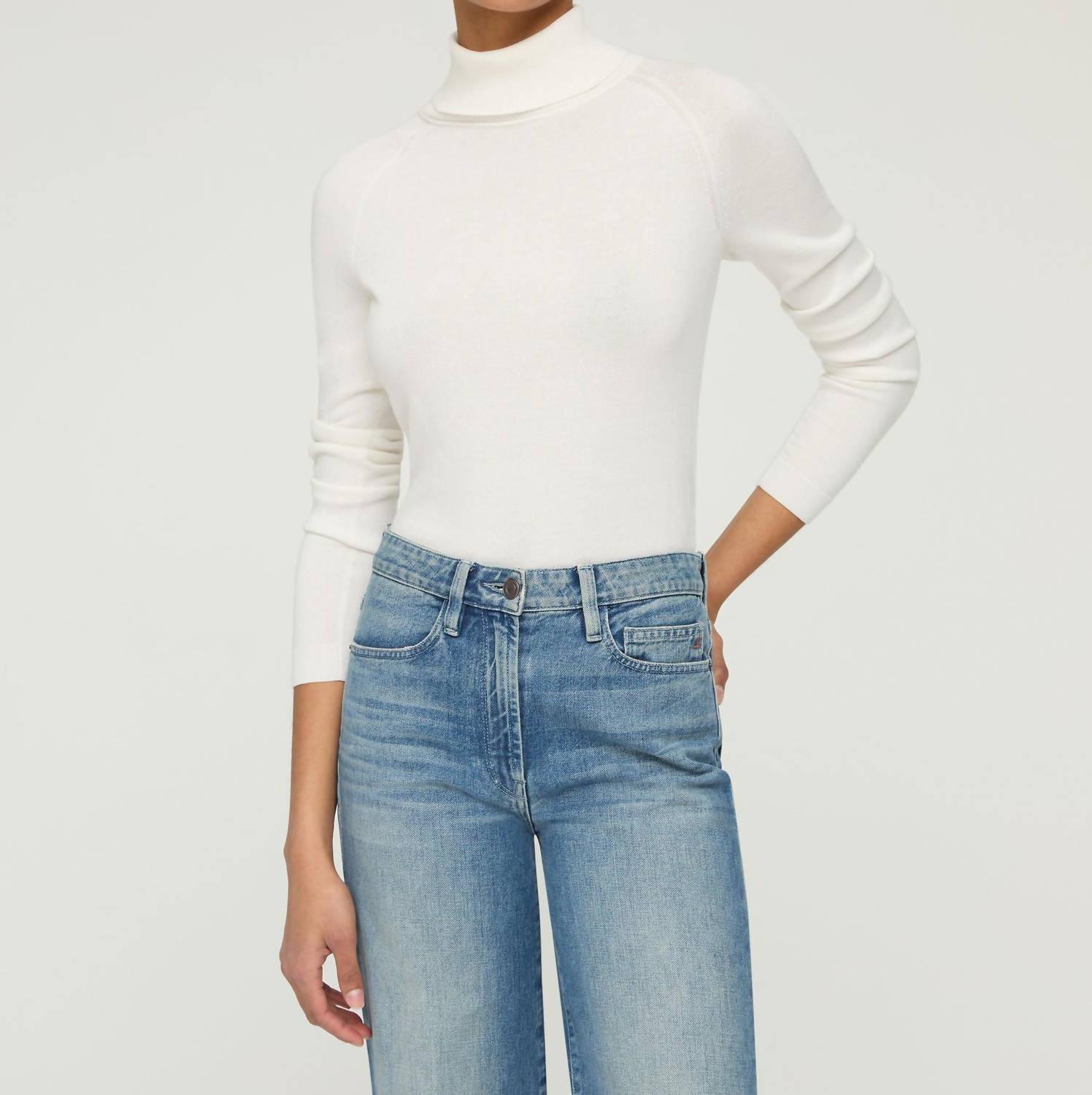 Lafayette 148 Raglan Sleeve Turtleneck Sweater Cloud - $323.00