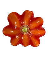 Early 2000s Laurie Gates Ceramic Flower Bowl Red Orange – Sculpted Petal... - $24.30