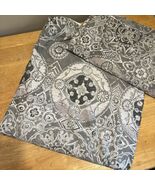 2 POTTERY BARN Gray Jacquelyn Medallion Drapery Panels 50x84&quot; Lined Rod ... - $138.03 CAD