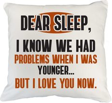 Make Your Mark Design Dear Sleep, I Love You White Pillow Cover for Nap Lover or - £20.09 GBP+