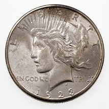 1923-S Silver Peace Dollar in Choice BU Condition, Terrific Eye Appeal - £79.60 GBP