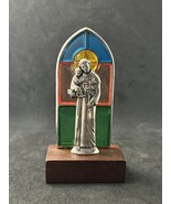 Vintage Saint Francisco With Kid Mini Statue On Wood With Colourful Glas... - $340.52 MXN