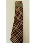 Michael Kors Men&#39;s Neck Tie brown white  One Size Gran Sorento Solid Sil... - £11.82 GBP