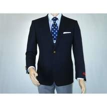 Men's RENOIR Classic Blazer 100% Wool Side vents Metal Buttons Notch 509-2 Navy image 8