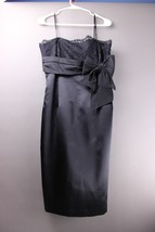 Laundry by Shelli Segal Dress Size 6  Black Cocktail Strap Bow Sleeveles Formal - £18.37 GBP