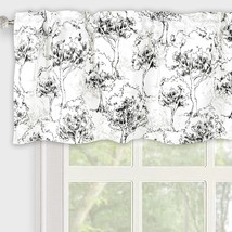 Trees Rich Black &amp; White Curtain Window Valance, Dimensions: 52&quot; x 18&quot; - NEW - £14.71 GBP