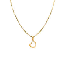 Precious Stars 14k Yellow Gold Classic Dangling Heart Pendant Necklace - £135.09 GBP+