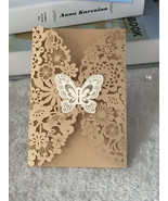 50pcs Butterfly Laser Cut Wedding Invitation,Invitation for Birthday Decorations - $60.40