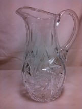 Vintage Early American Pattern Crystal Starburst Pinwheel Snowflake Pitcher - £31.64 GBP