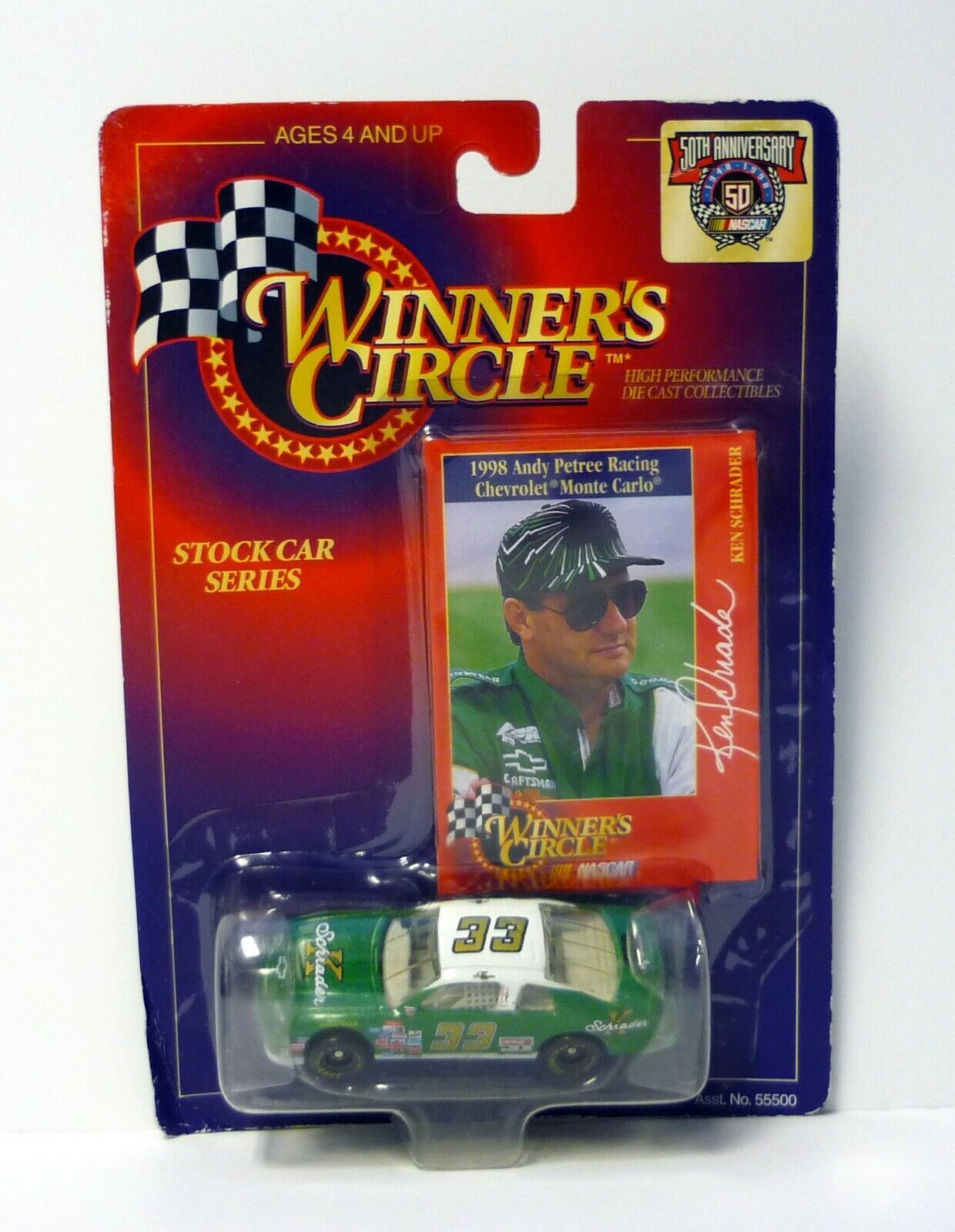 Winner&#39;s Circle Ken Schrader #33 Chevrolet Monte Carlo Green Die-Cast Ca... - $5.93