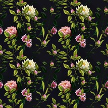 Hotdecor Black Floral Wallpaper Peel And Stick Vintage Pink Peony Dark Floral - £35.96 GBP