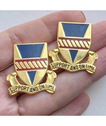 US Army 53rd Support Battalion Unit Crest Support And On Time Pin Set Of 2 - £15.60 GBP
