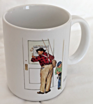 Norman Rockwell Fisherman Closed for Business Coffee Cup Mug 1987 - £10.97 GBP