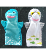 Lot Of 2 Melissa And Doug Sea Life Plush Hand Puppet 10&quot; Shark - $13.41 CAD