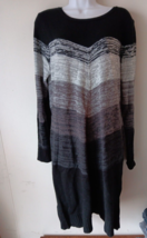 Apt 9 Fit &amp; Flare Sweater Dress Women Black Red Gray Long-Sleeve Soft Cr... - £19.72 GBP
