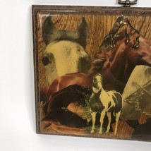 Vintage Horses Cowboy Western Equestrian Art Wood Decoupage Plaque Handmade - £15.81 GBP