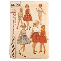 Simplicity 5993 Pattern Girls&#39; One-piece Dress Top and Shorts Sz 7 Breas... - $4.73