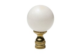 Beautiful White Jade Stone Ball Table Lamp Finial 2.5&quot; Gold Hardware - £15.78 GBP