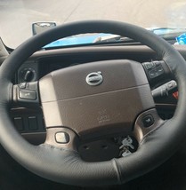  Leather Steering Wheel Cover For Kia Cerato Koup Black Seam - £39.95 GBP