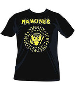 Ramones 1974 &quot;Hey Ho, Let&#39;S Go&quot; Yellow Logo T-Shirt - Small - £15.21 GBP
