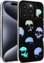 Compatible with 13 14 Case Black Cool Skull Gothic Funny Protective Phone Case f - $23.50