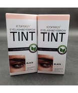 Two New ICONSIGN Eyelash &amp; Eyebrow Tint Dye BLACK 100% Organic Exp 12/2027 - $21.65 CAD