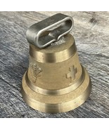 Brass Cowbell 3-1/2&quot; tall x 3-1/2&quot; wide vintage old antique patina Swiss... - £54.29 GBP