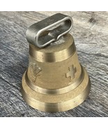 Brass Cowbell 3-1/2&quot; tall x 3-1/2&quot; wide vintage old antique patina Swiss... - $69.29