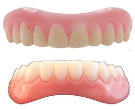 Instant Smile Teeth Small Top &amp; Bottom Set One Pkg Ex Beads + Free Usa Flag Pin - £18.64 GBP
