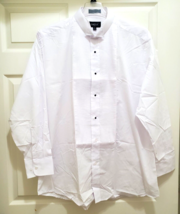 Omega Italy Men&#39;s XL 17 - 17.5  Pleated Tuxedo Wingtip Collar White Dress Shirt - £16.47 GBP