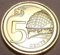 Gem Unc Singapore 2013 5 Cents~Multiply~Theaters On The Bay~Canadian Min... - £2.71 GBP