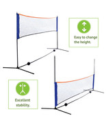 10 Feet Badminton Volleyball Tennis Net Set With Stand/Frame Carry Bag P... - £53.24 GBP