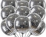 , Silver Disco Ball Balloons - 22 Inch, Pack Of 12 | Two Groovy Party De... - $31.99