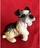 Vintage Miniature Schnauzer Dog Figure Black Gray &amp; Tan 1.75&quot; Tall Unmarked - $131.73 MXN